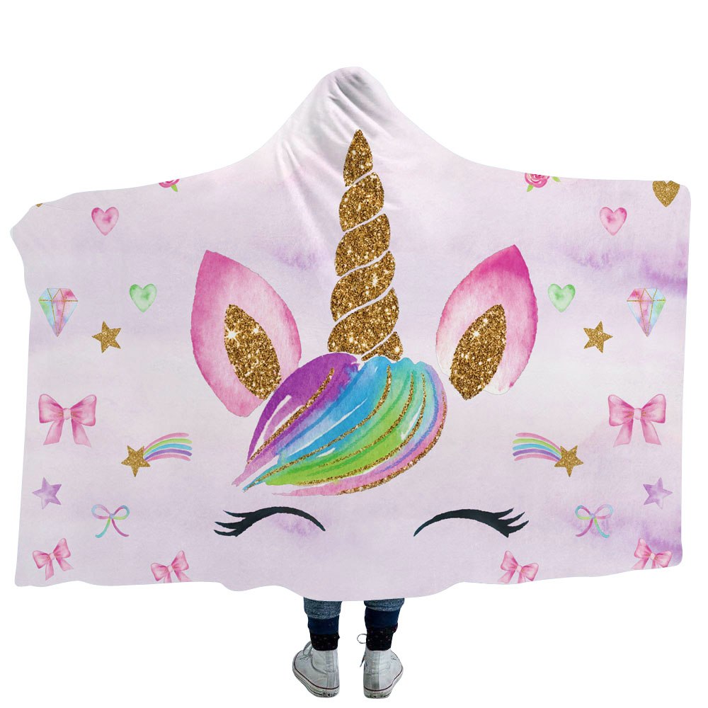 Hooded Blanket Unicorn-Themed Warmer